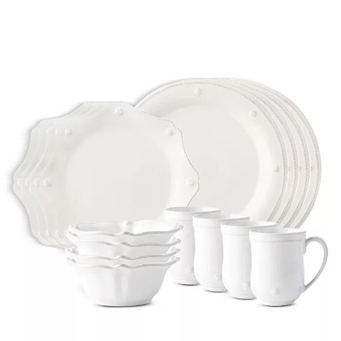 Berry & Thread 16 Piece Dinnerware Set, Service for 4 Whitewash