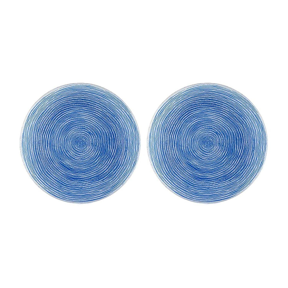 Glass Dinnerware dia.7.75" Round Blue Glass Plate (Set of 2)