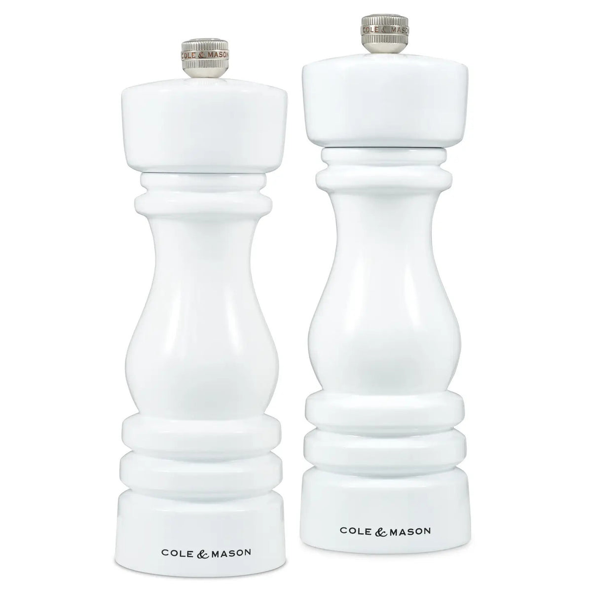 Cole & Mason London White Gloss Salt & Pepper Mills Gift Set 7"