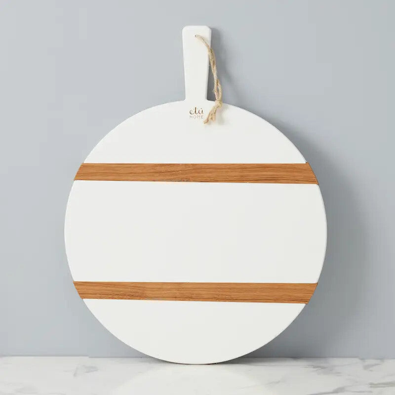 White Round Mod Charcuterie Board, Medium