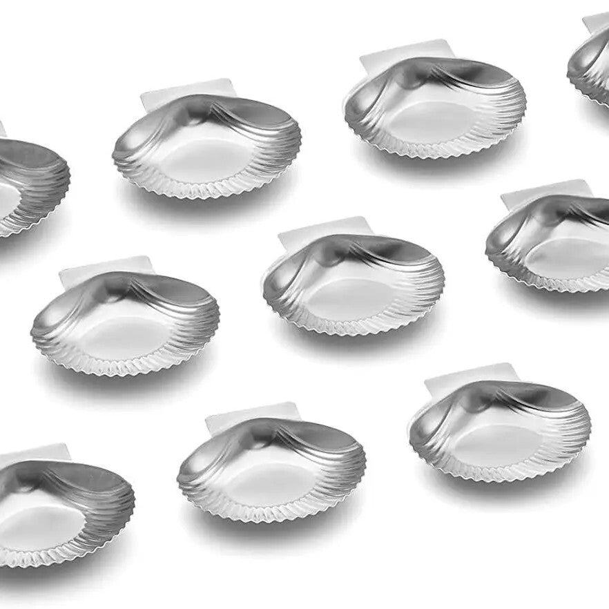 All Purpose Grillable Sea Shells, Stainless Steel, Set of 12