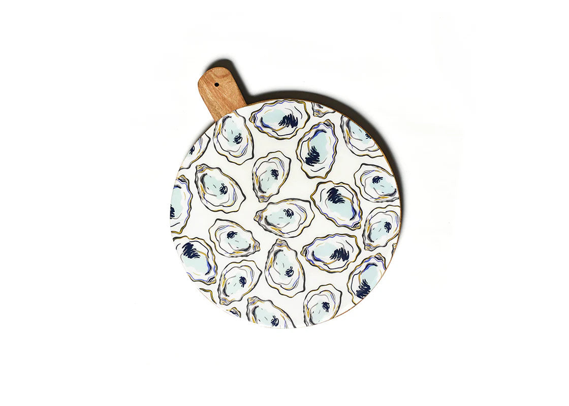 Oyster Print Wood Medium Round Board
