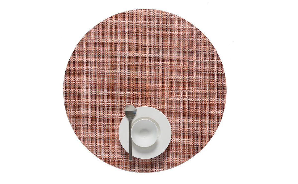 Mini Basketweave Round Tablemat 15" Cinnamon