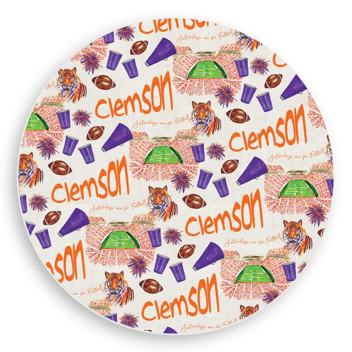 Clemson Football Pattern Vinyl Placemat