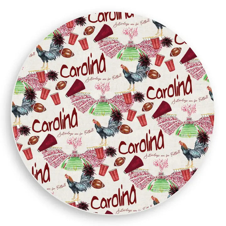 South Carolina Football Pattern Vinyl Placemat