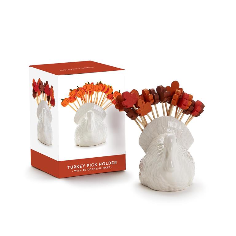 Turkey Pick Holder with 20 Toothpicks