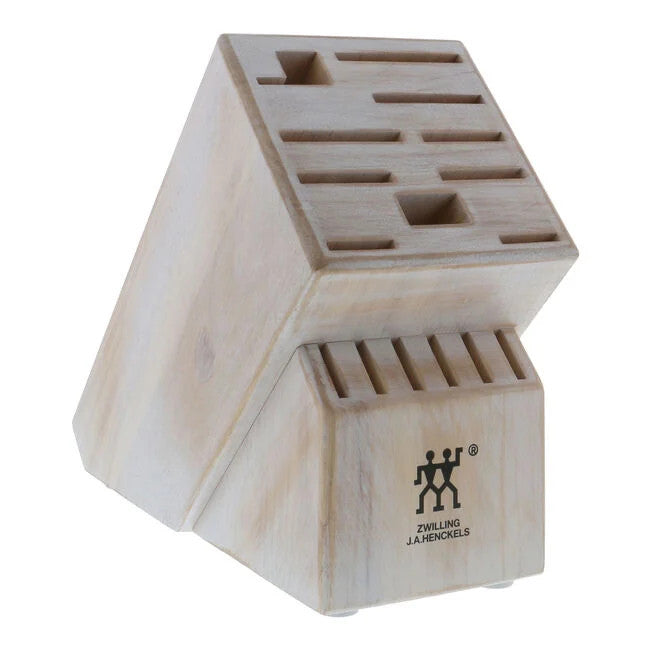 Flat Rubberwood Block 16 Slot with Solid White Stain