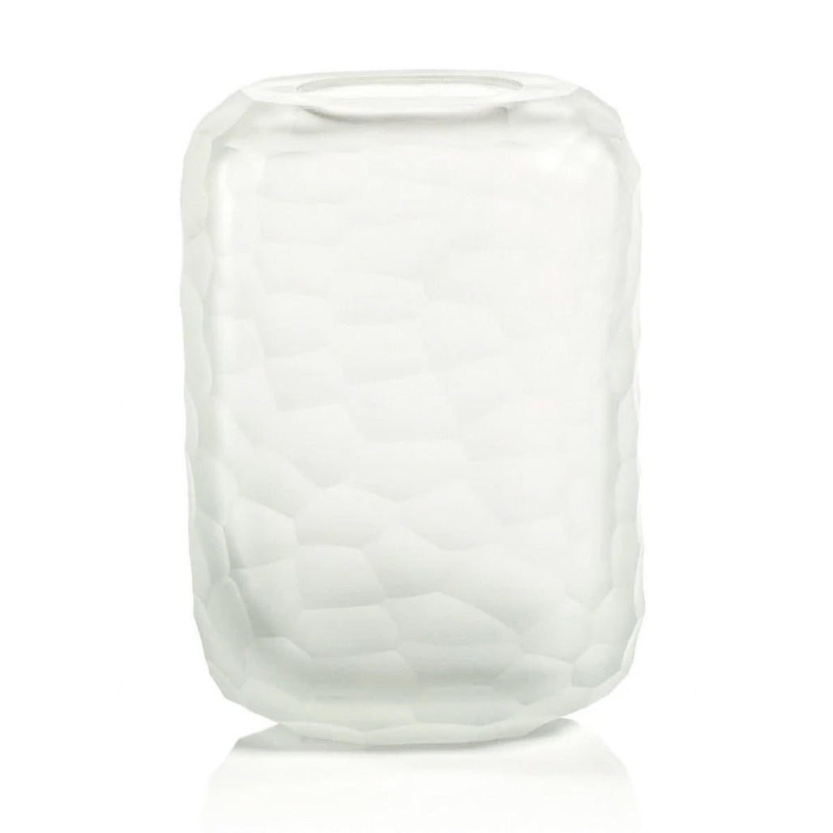 Hammered Frosted Glass Vase, 7.5-in*
