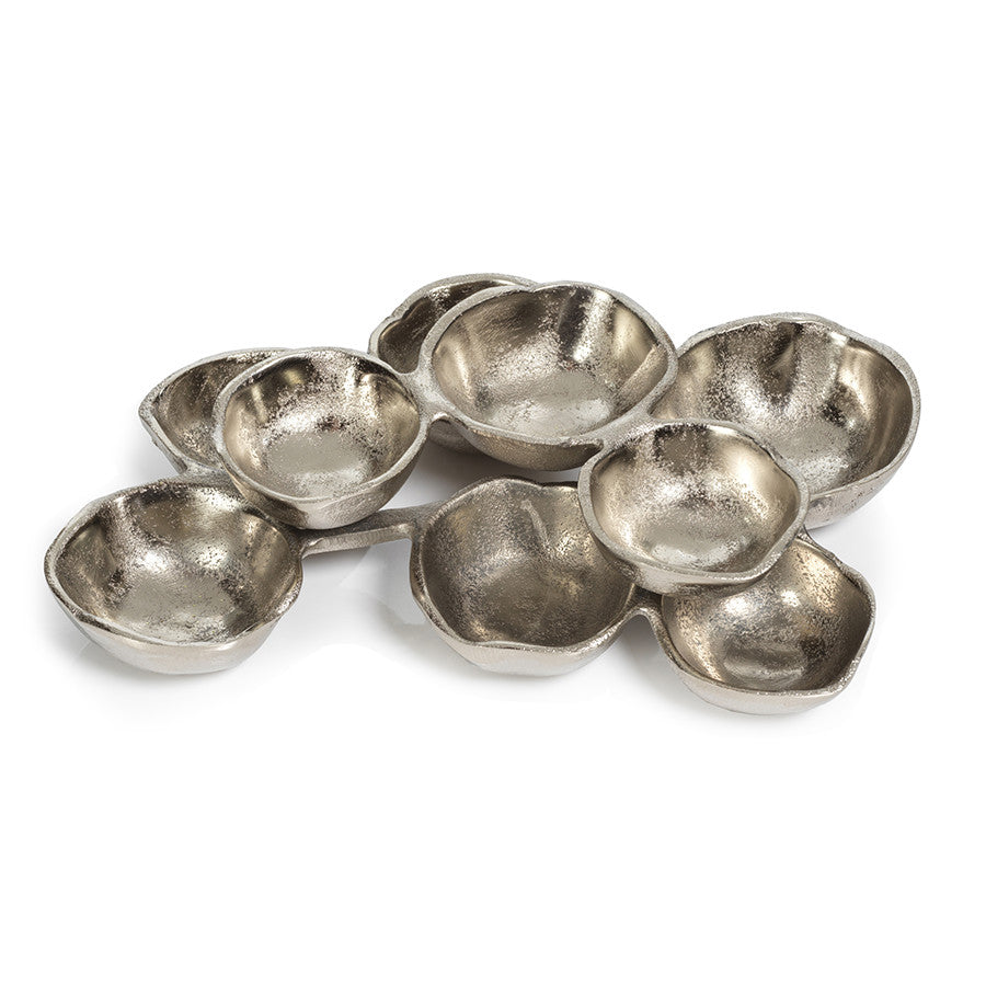 Small Cluster of 9 Serving Bowls- Nickel