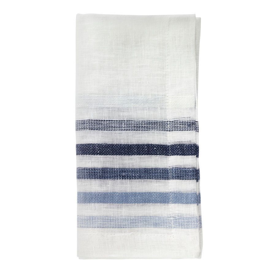 Logan Stripe Linen Blue Napkin