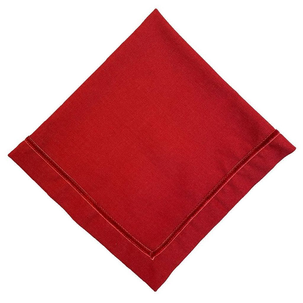 Velvet Trim Ruby Napkin