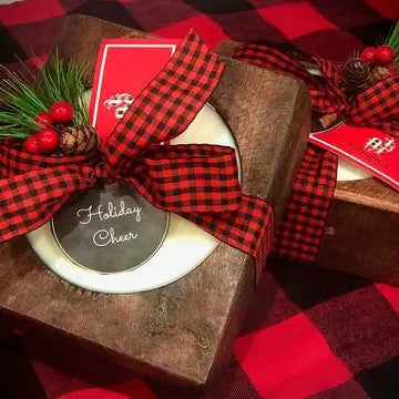 Holiday Wood Cheese Mold Soy Candle (Holiday Cheer)