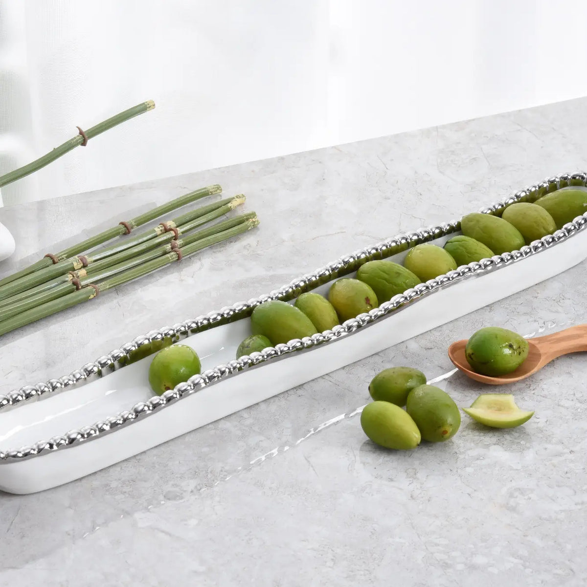 Olive Serving Dish White