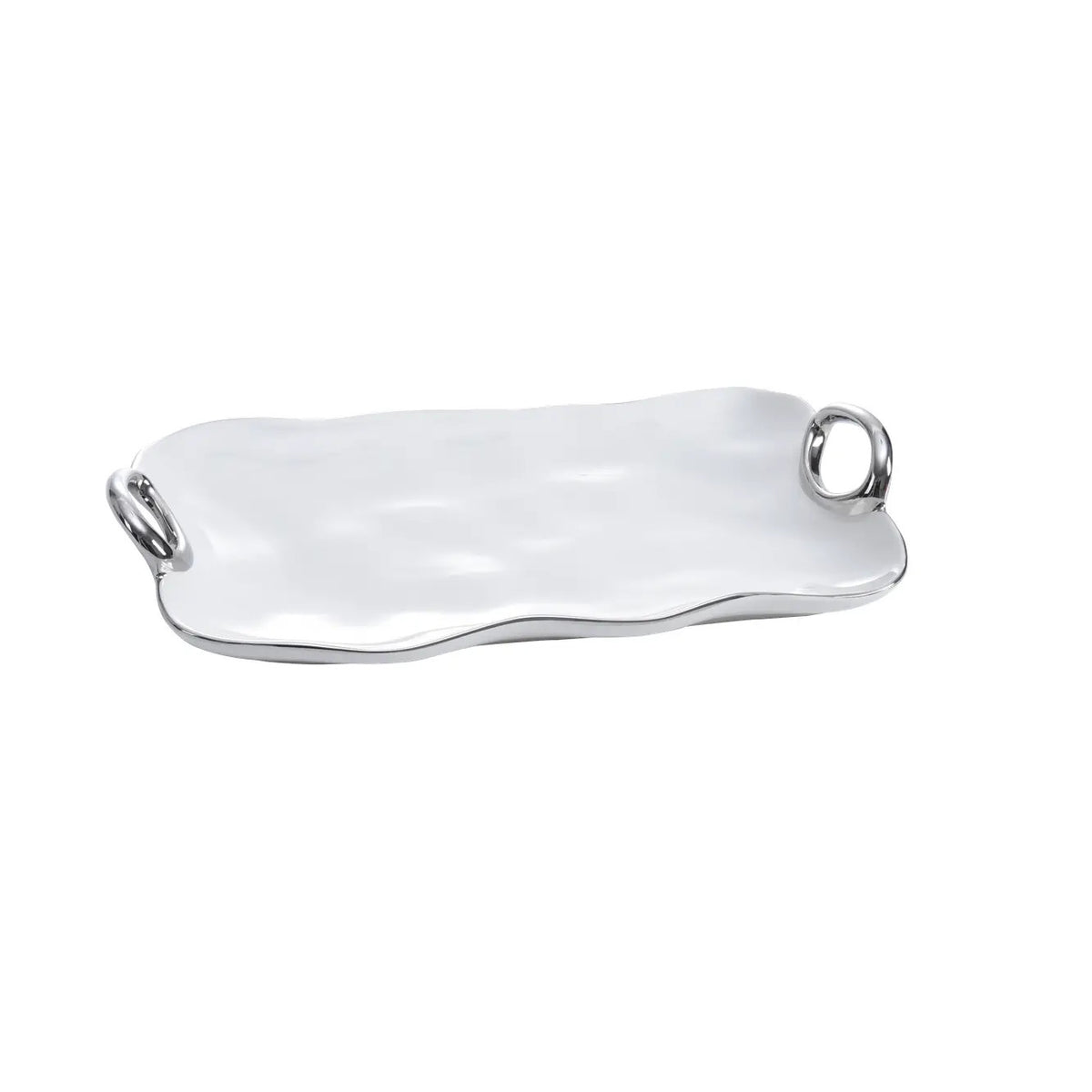 Small Handled Platter White