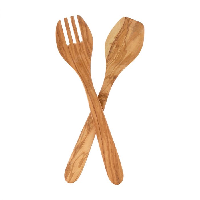 Italian Olive Wood Salad Set, 13in