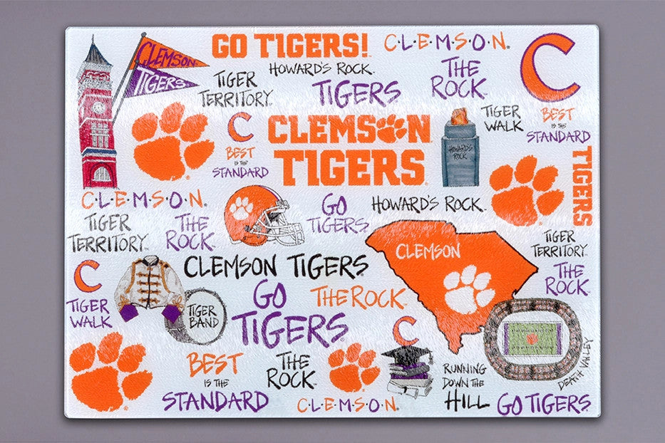 Clemson Tempered Glass Board