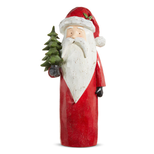 21.5" Large Carved Santa (Red)