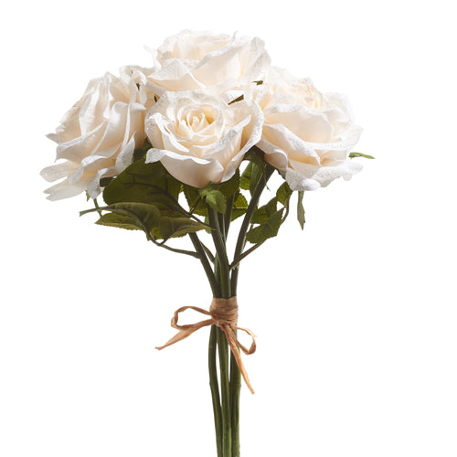 13" Iced White Rose Bundle