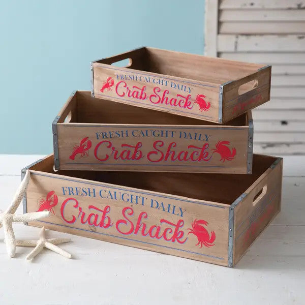 Set of 3 Crab Shack Crates