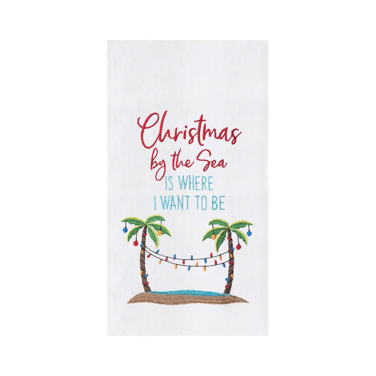 Christmas By the Sea Coastal Kitchen Towel