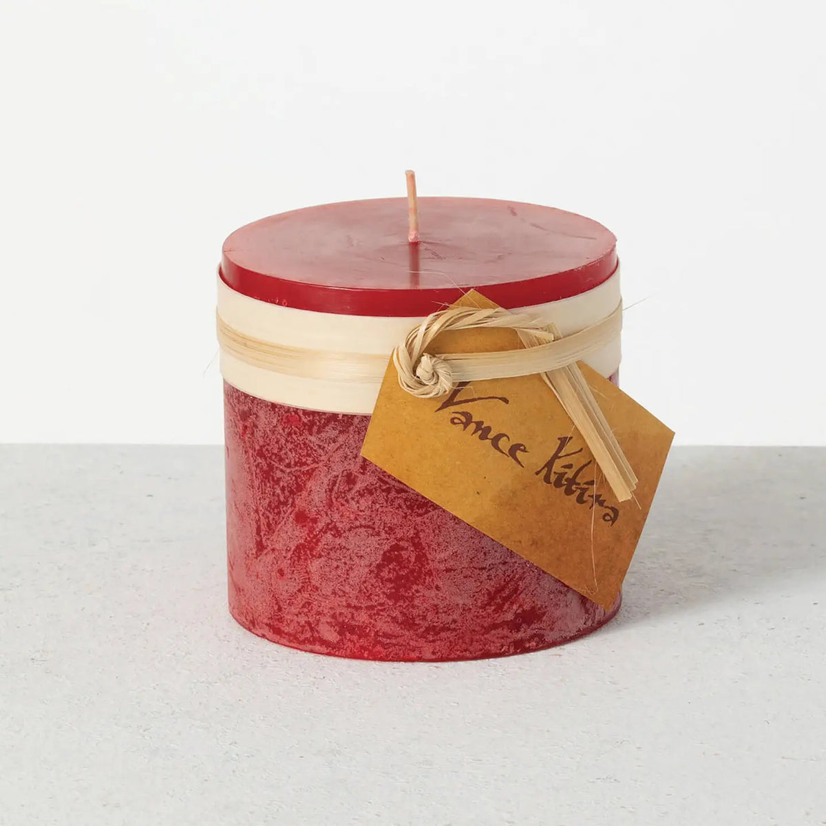 Cranberry Timber Pillar Candle 4x4