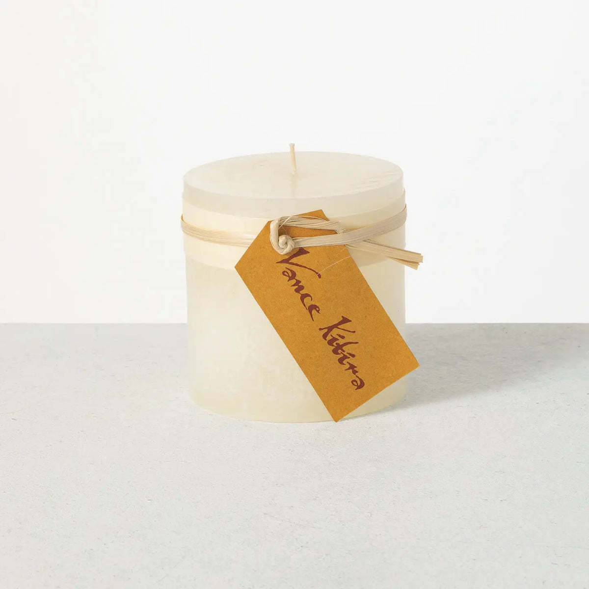 White Timber Pillar Candle 4x4