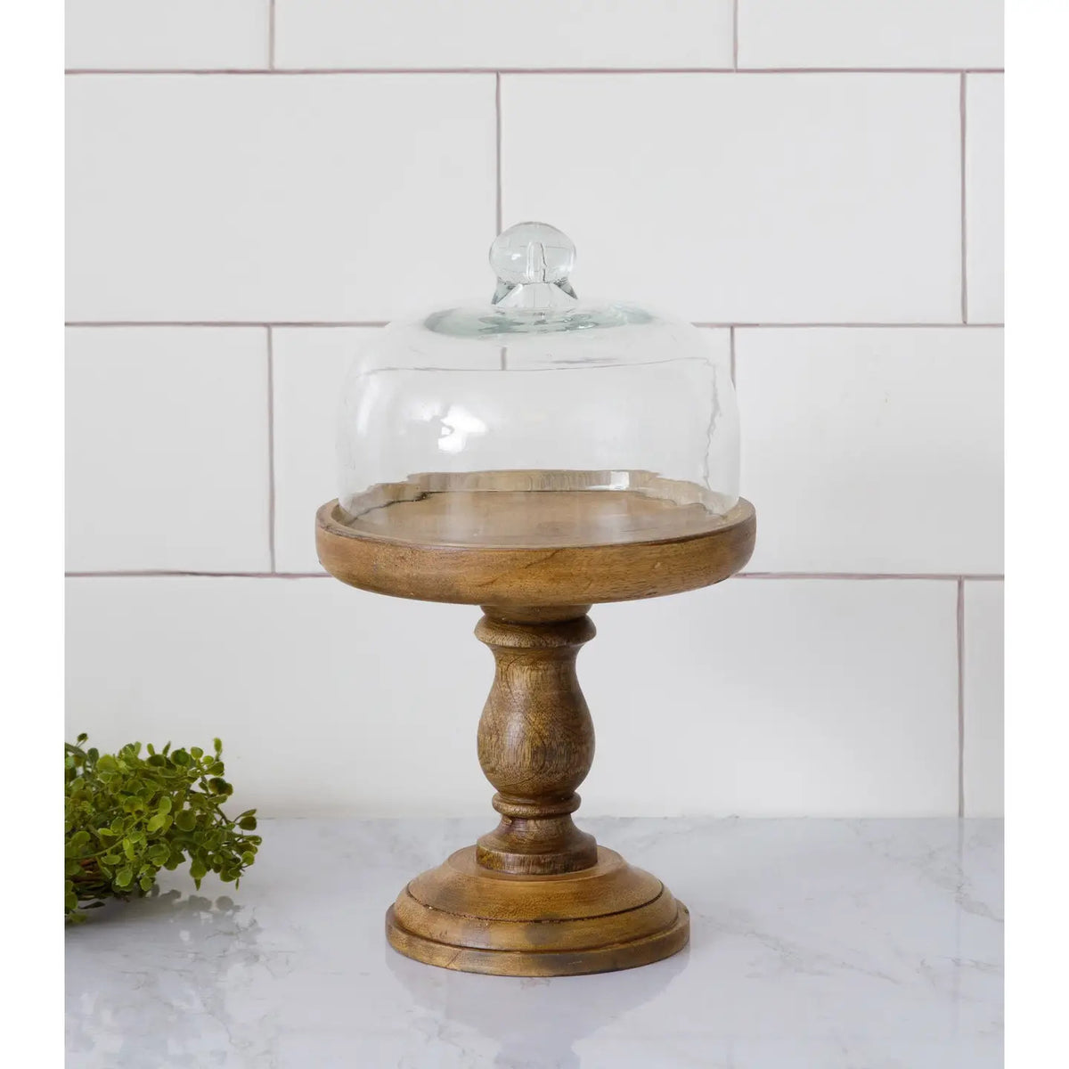 Mini Wood Cake Stand with Dome (Pc)*