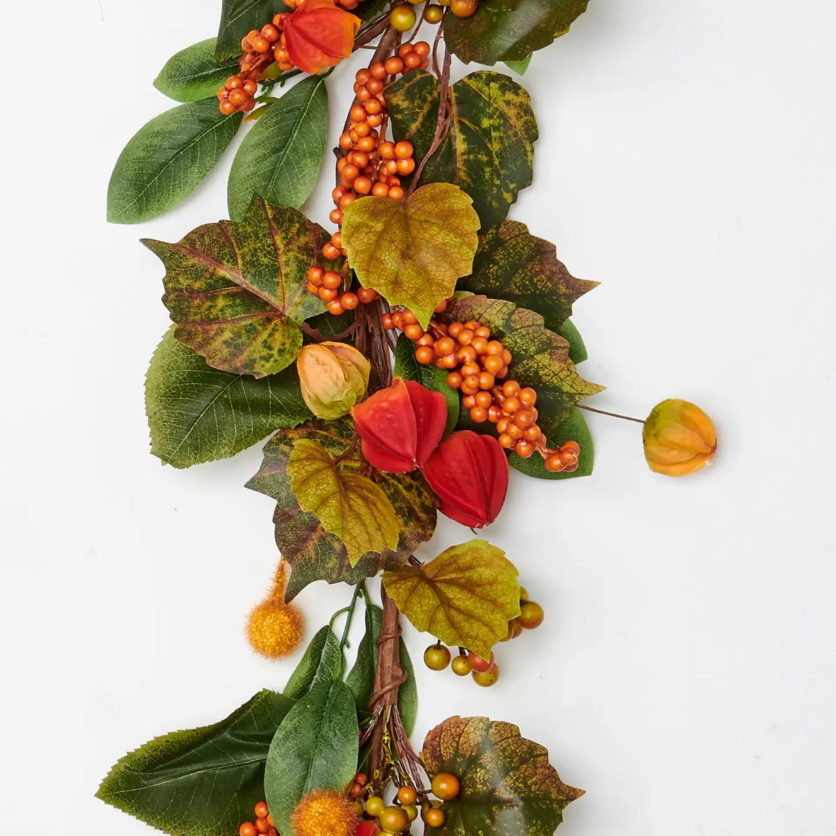 60" Green Leaves and Lantern Garland