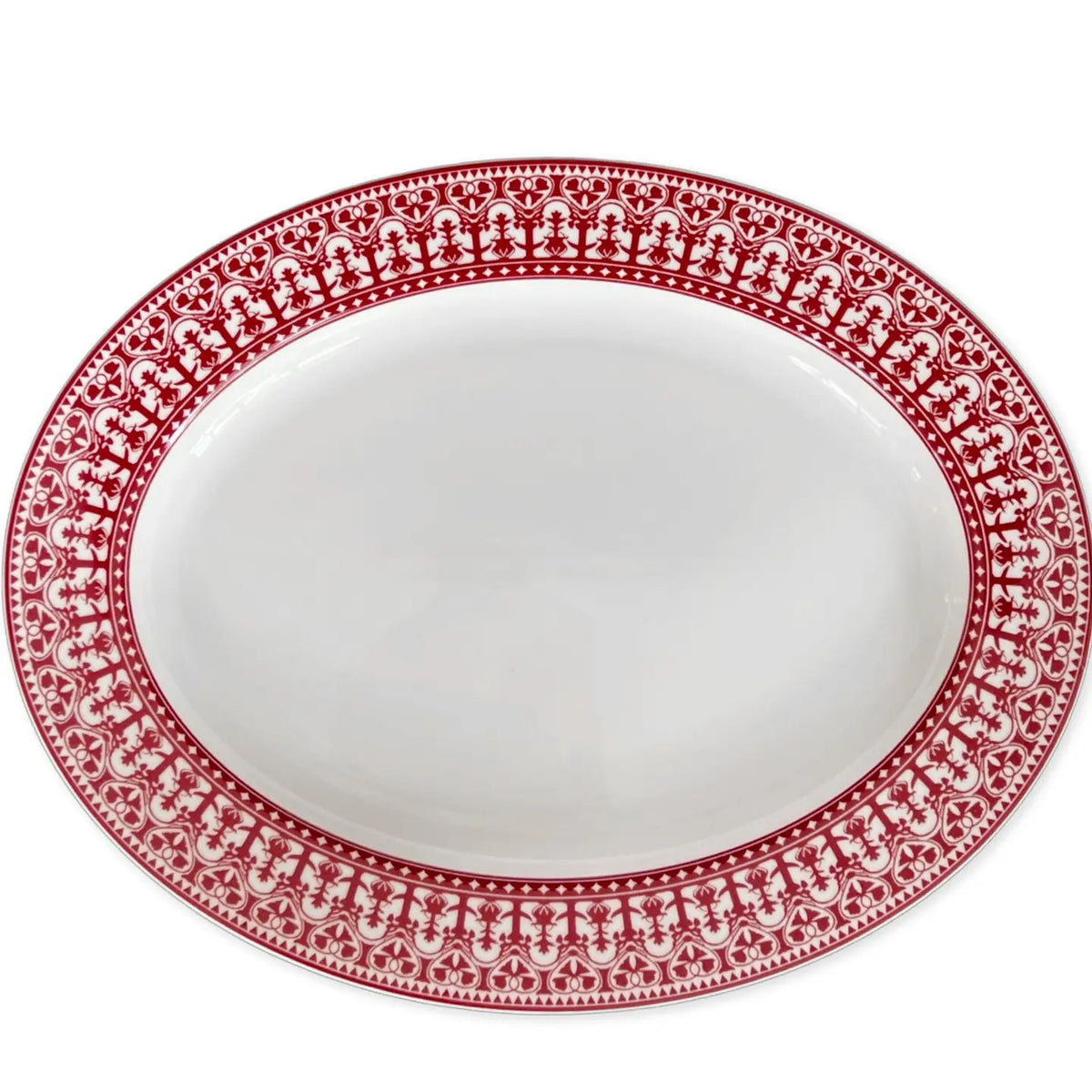 Casablanca Crimson Large Oval Rimmed Platter