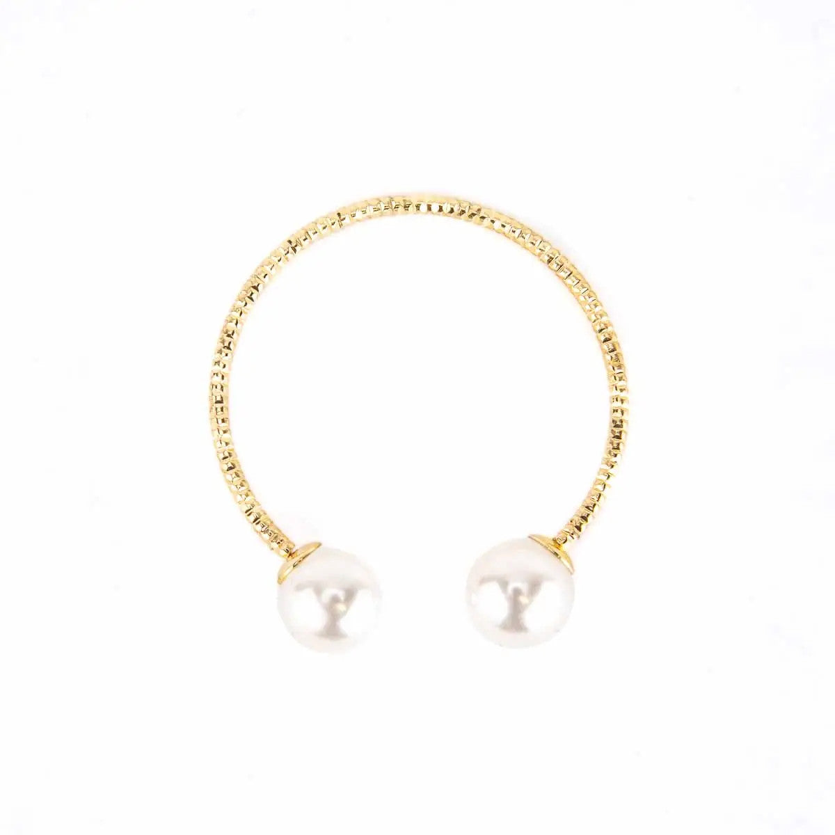 Pearl Napkin Ring Gold/White 1.5"