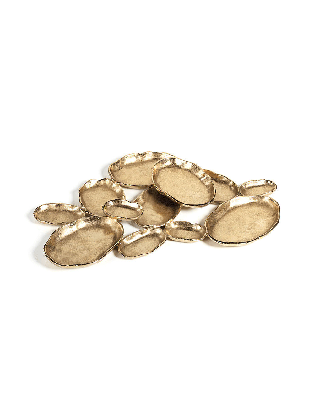 Cluster of Twelve Dark Gold Serving Bowls-Oval