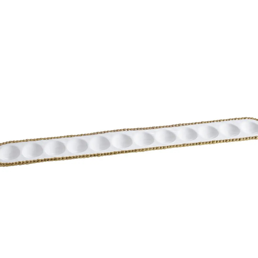 Deviled Egg Tray White & Gold