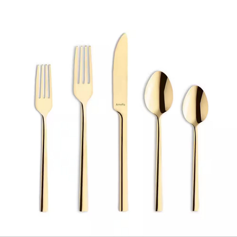 Gold Colored Stainless Flatware Set, 20 pieces