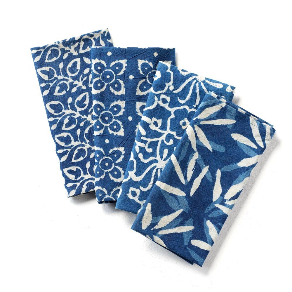 Indigo Dabu Cotton Napkins