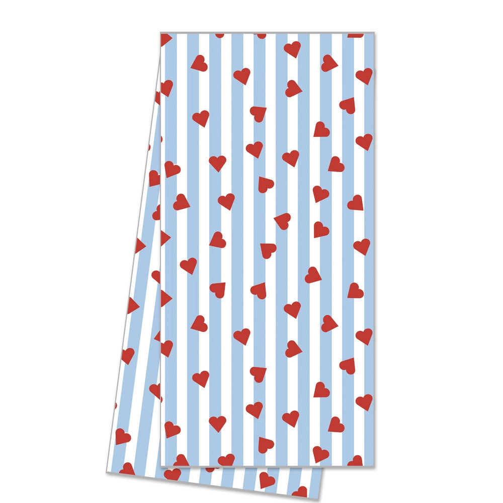 Cotton Tea Towel | Heart Seersucker