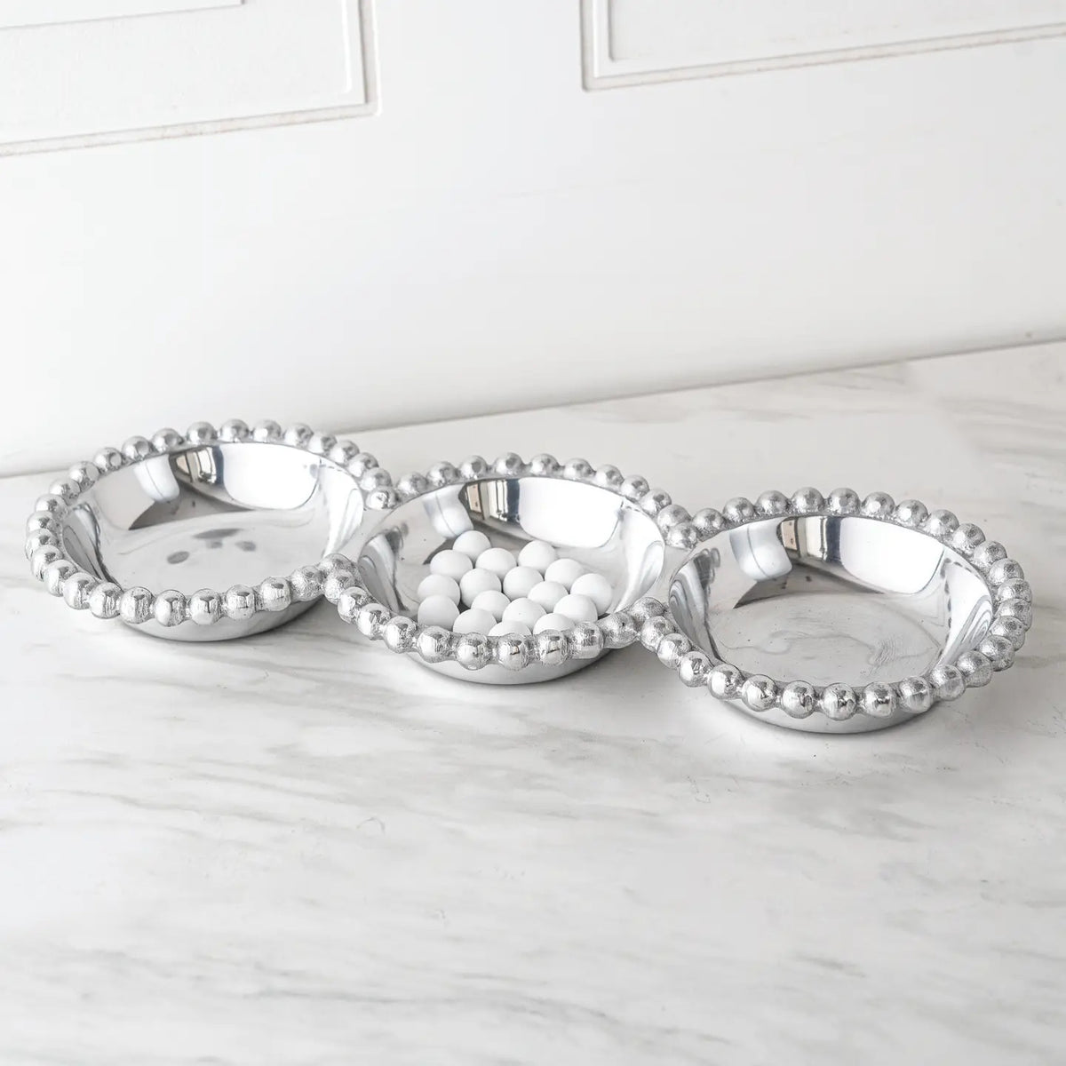 Beaded Round Tray - 3 Sections