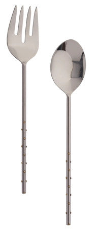 @Stainless & Gold Dot Server Set