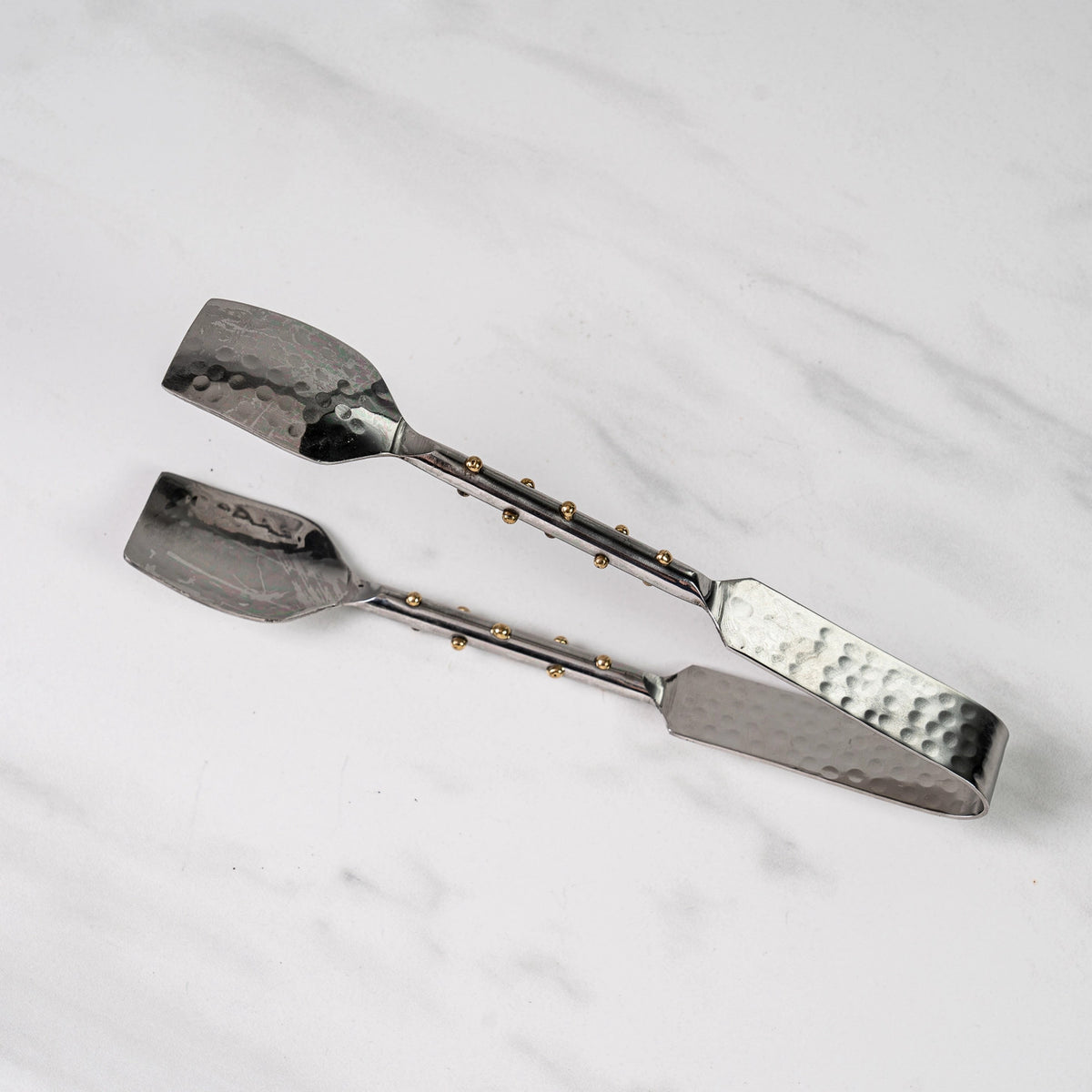 Stainless & Gold Dot Tongs