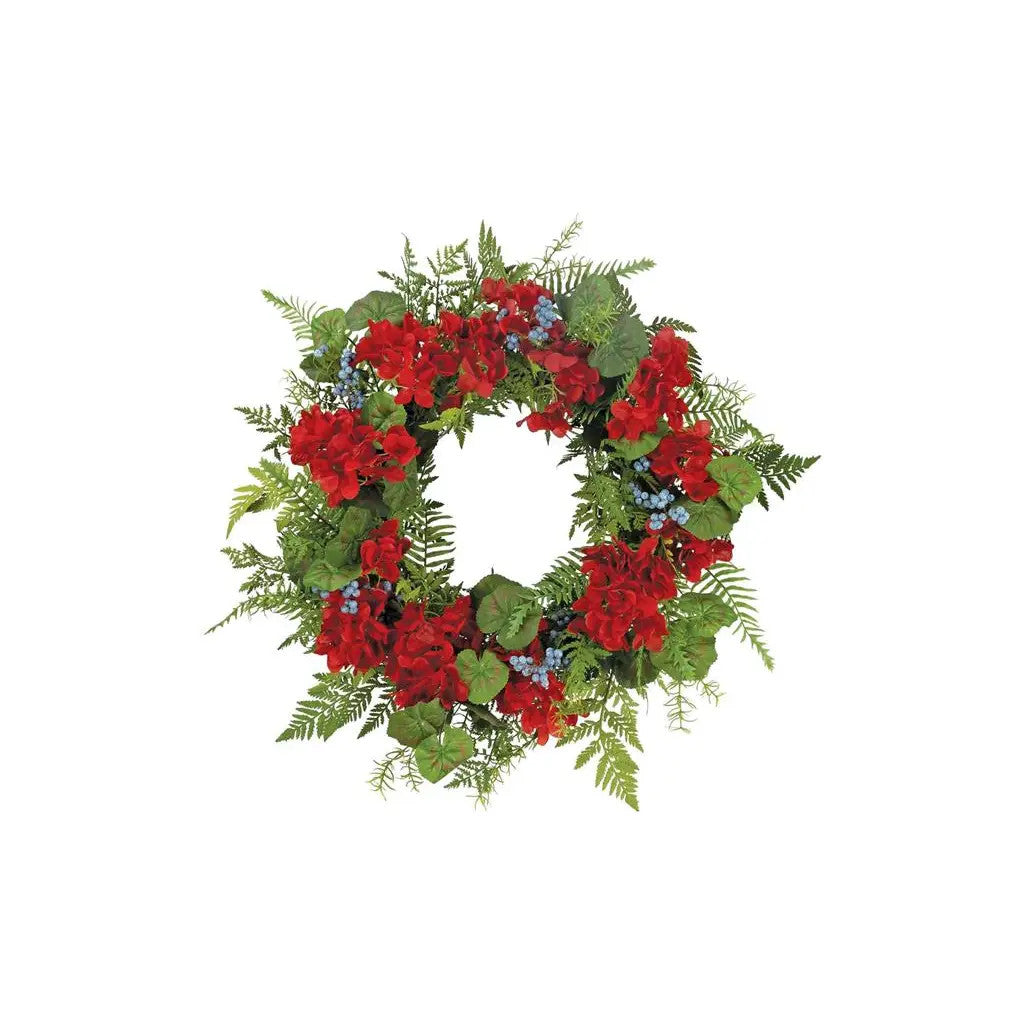 Geranium Berry Wreath 26" Red