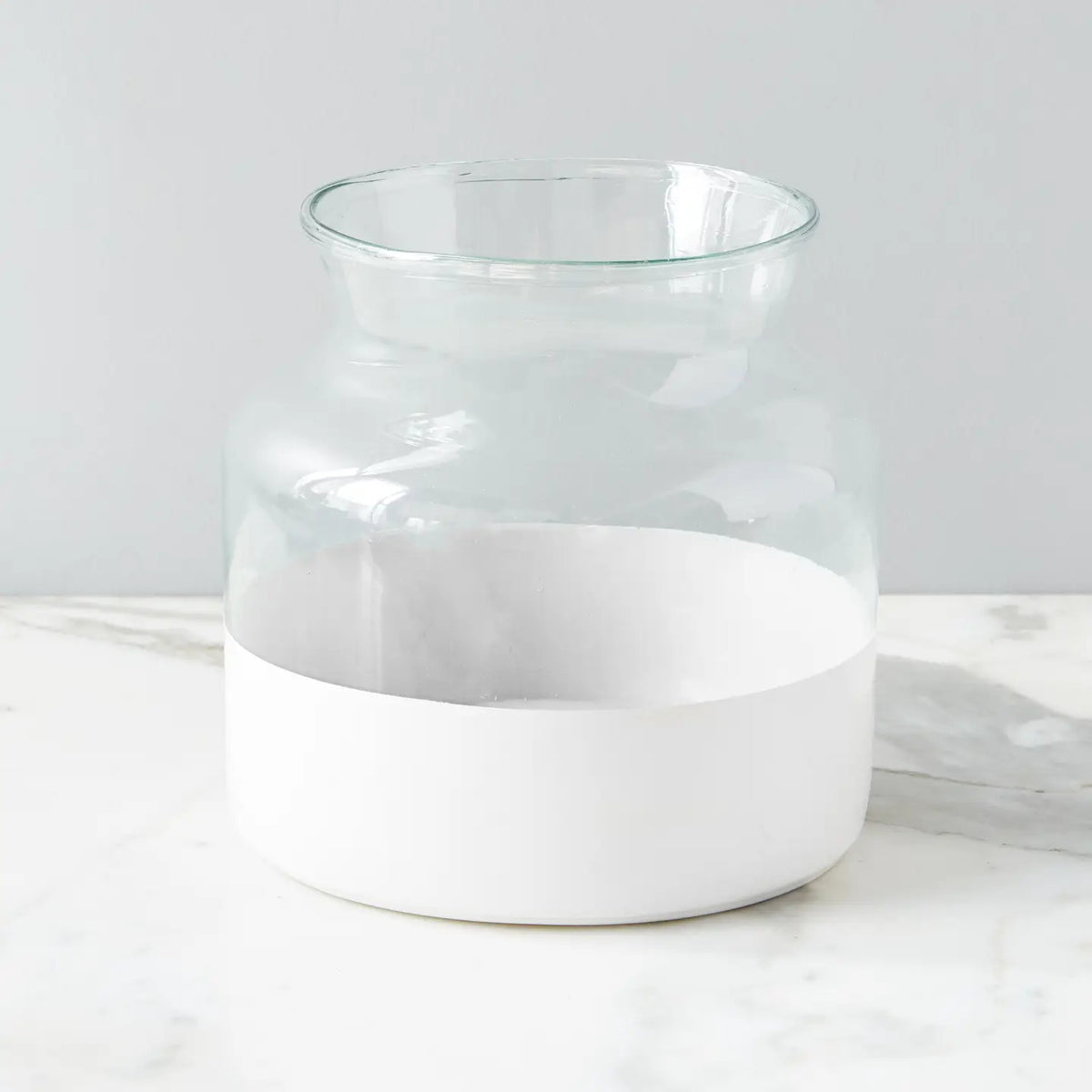 White Colorblock Flower Vase