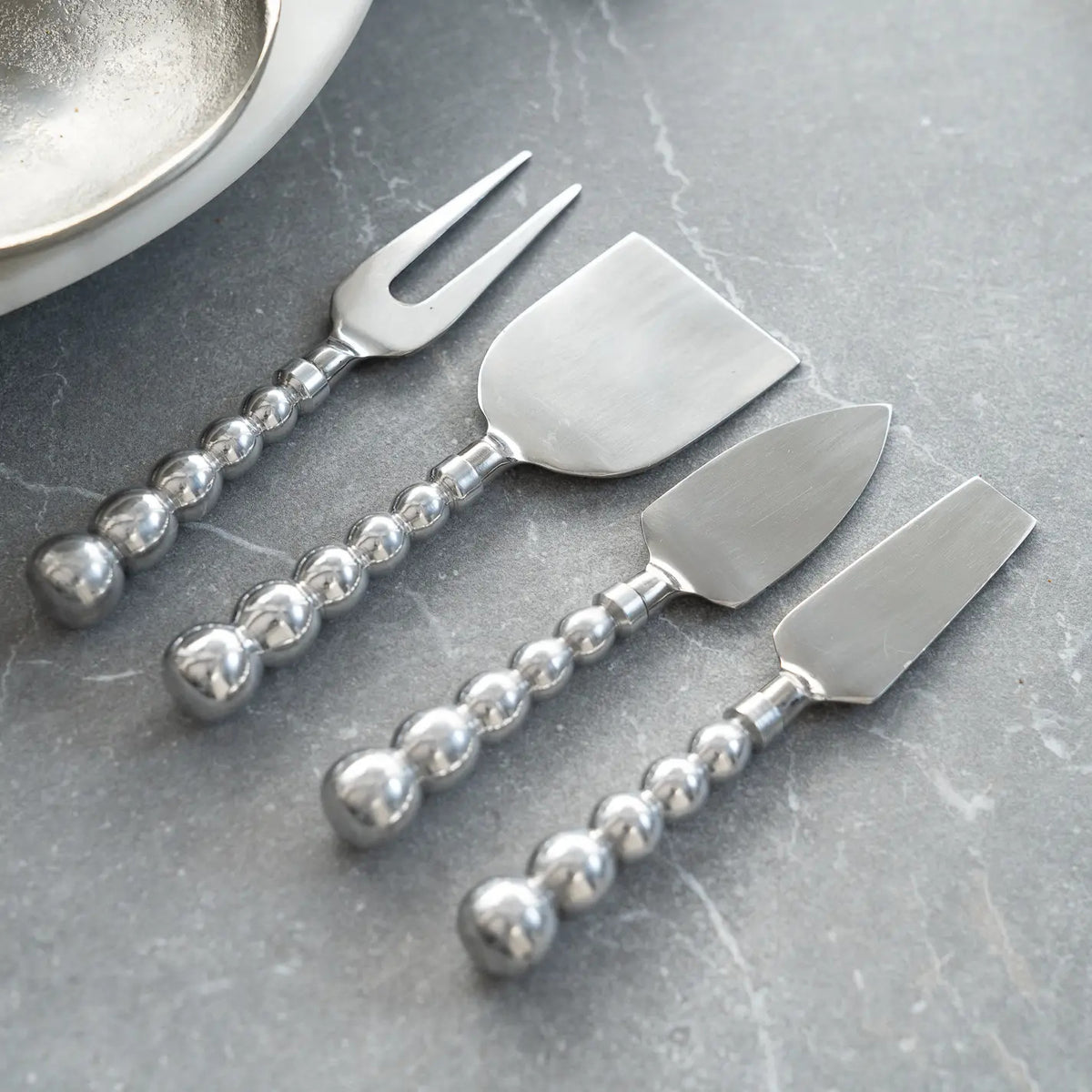 Aluminum Beaded Cheese Tools, Set of 4