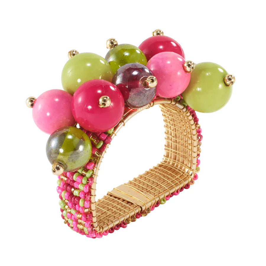 Jubilant Pink/Green Napkin Ring
