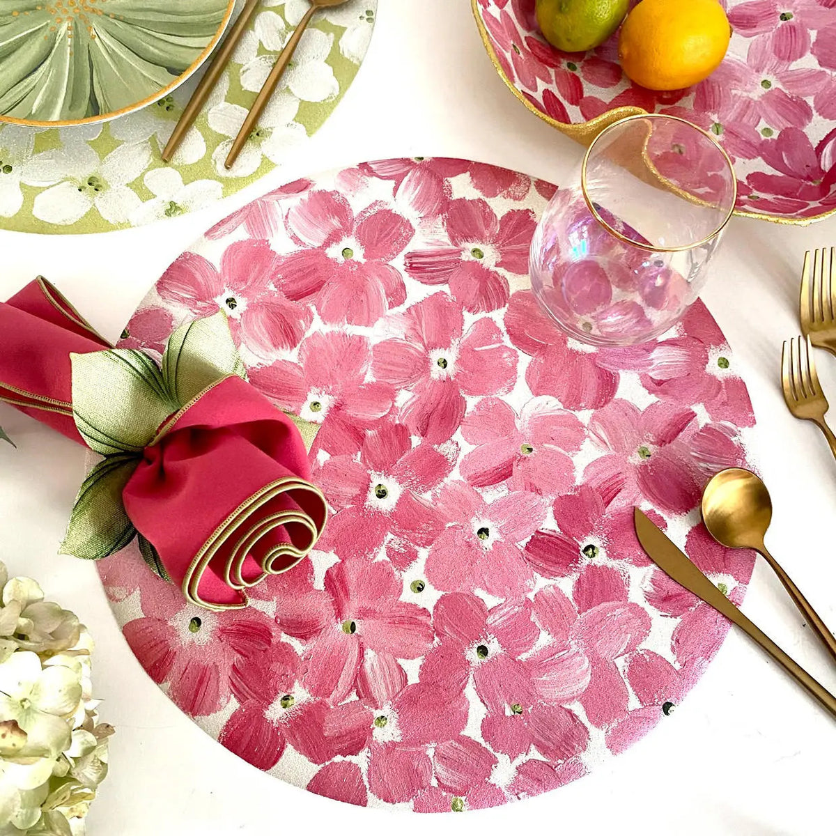 Pink Petals Round Placemat