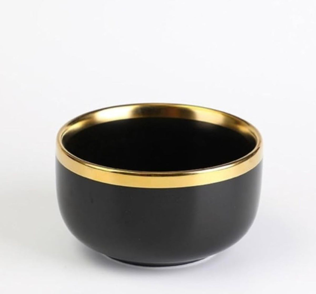 Black Dipping Bowl with Gold Rim