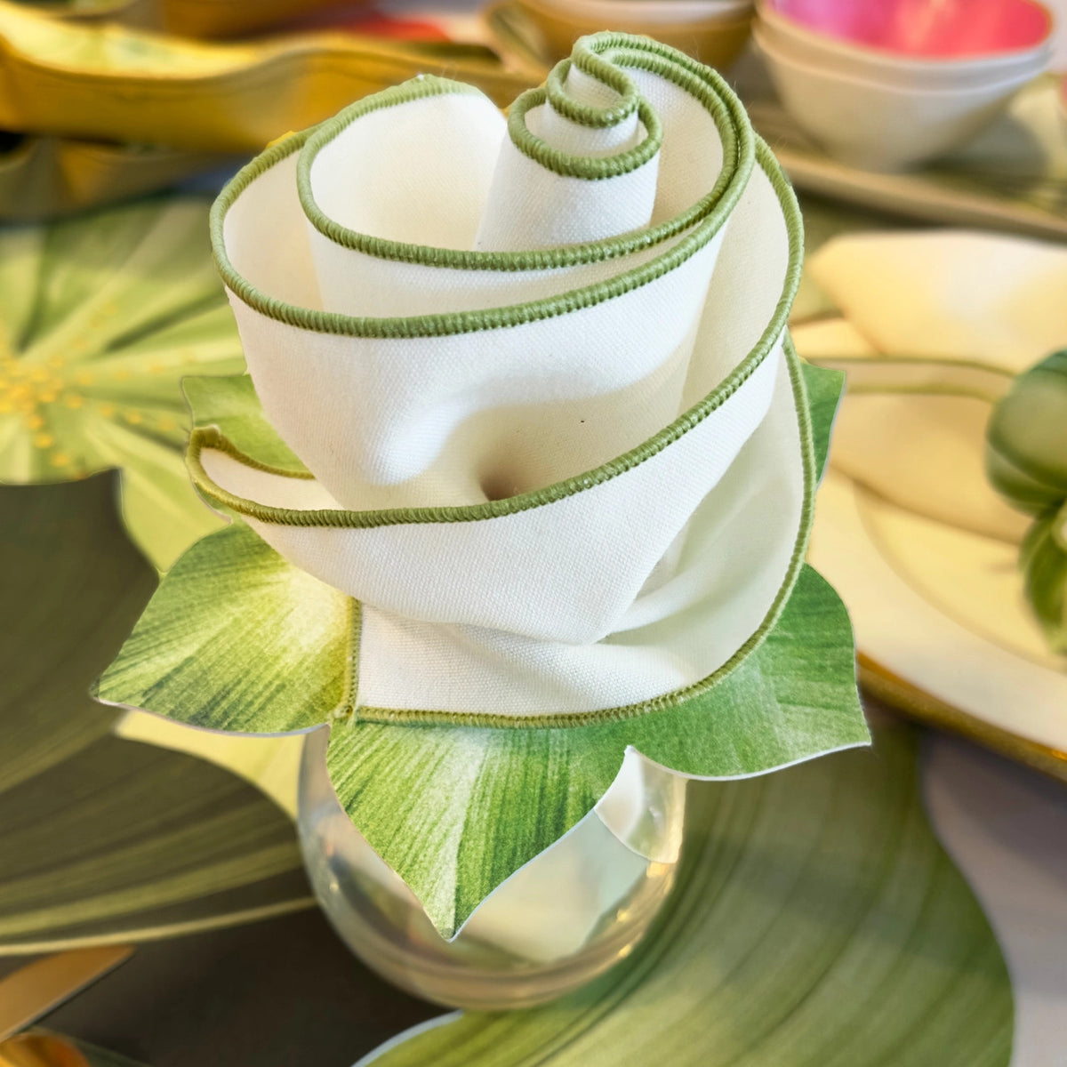 Hosta Leaf Napkin Ring - Mint Pine