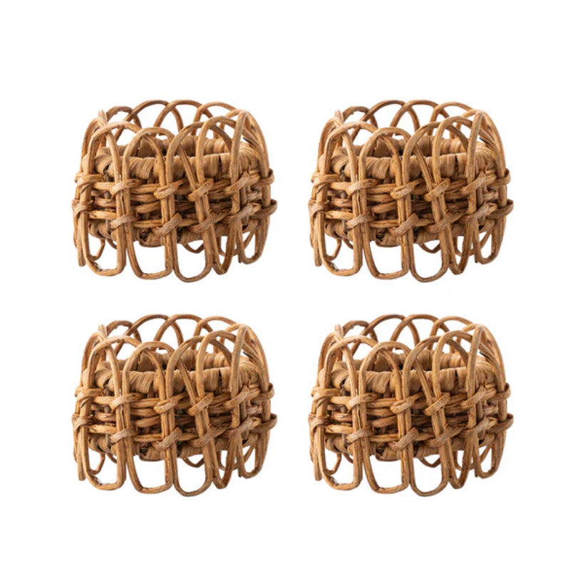 Provence Rattan Napkin Ring Set/4 - Natural