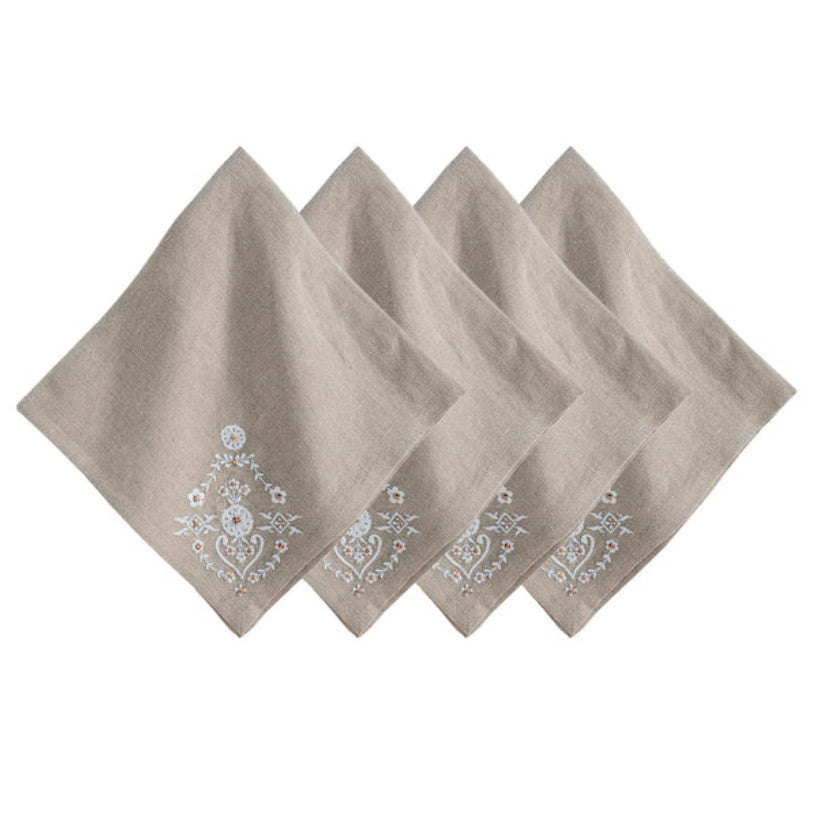 Heidi Embroidered Napkin - Natural