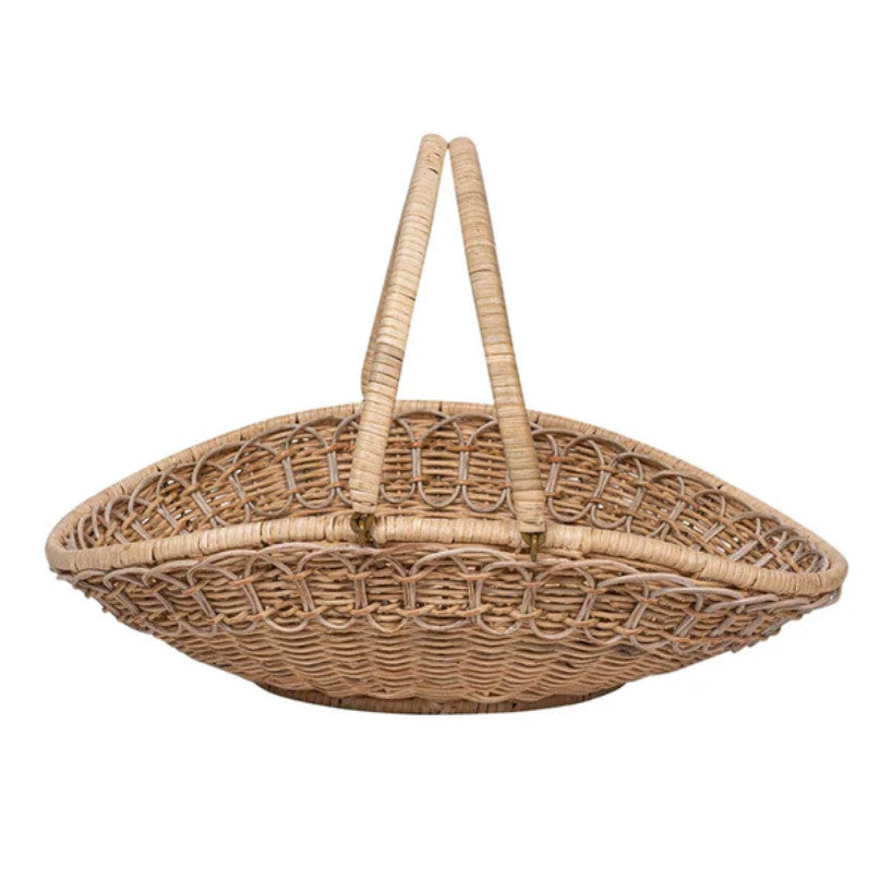 Provence Rattan Gathering Basket - Whitewash