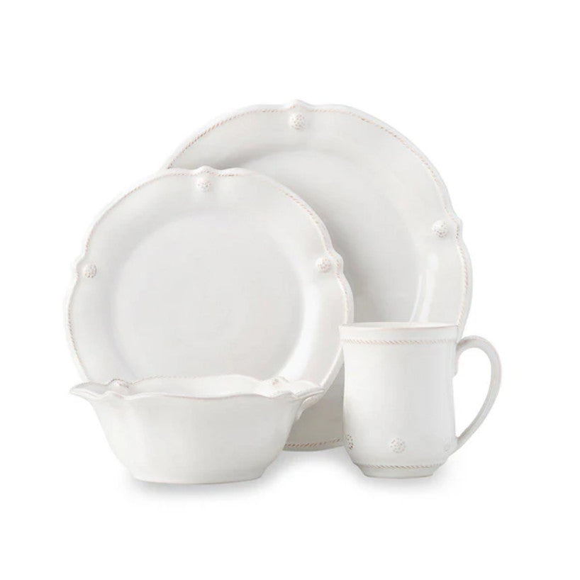 Berry & Thread Flared 4pc Place Setting - Whitewash (JA01/W, JA02/W, JA07/W, JA06/W)