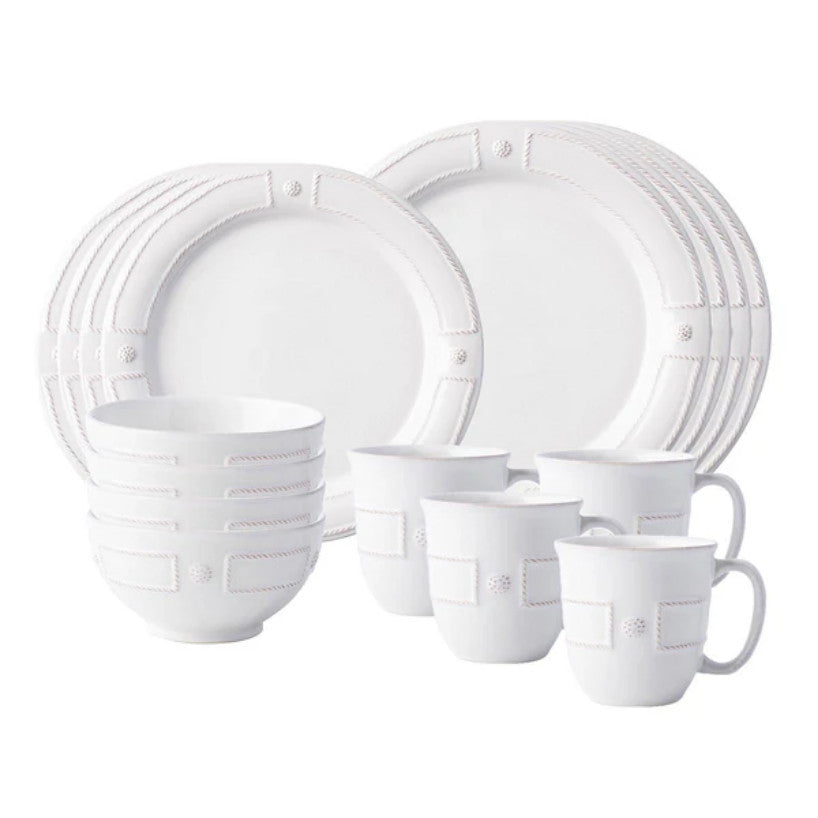 Berry & Thread French Panel 16pc Place Setting - Whitewash (JB01/W, JB02/W, JB07/W, JB46/W)